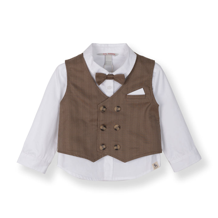 Baby Boy Long Sleeve Shirt with Vest