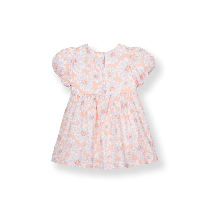 Poney Baby Girls Light Orange Sunny Floral Short Sleeve Dress