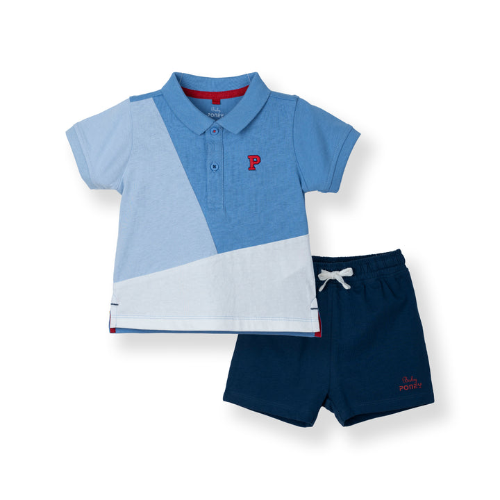 Cut & Sew Short Sleeve Polo & Bermuda Set