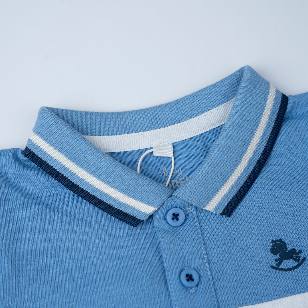 Cut & Sew Short Sleeve Polo Romper