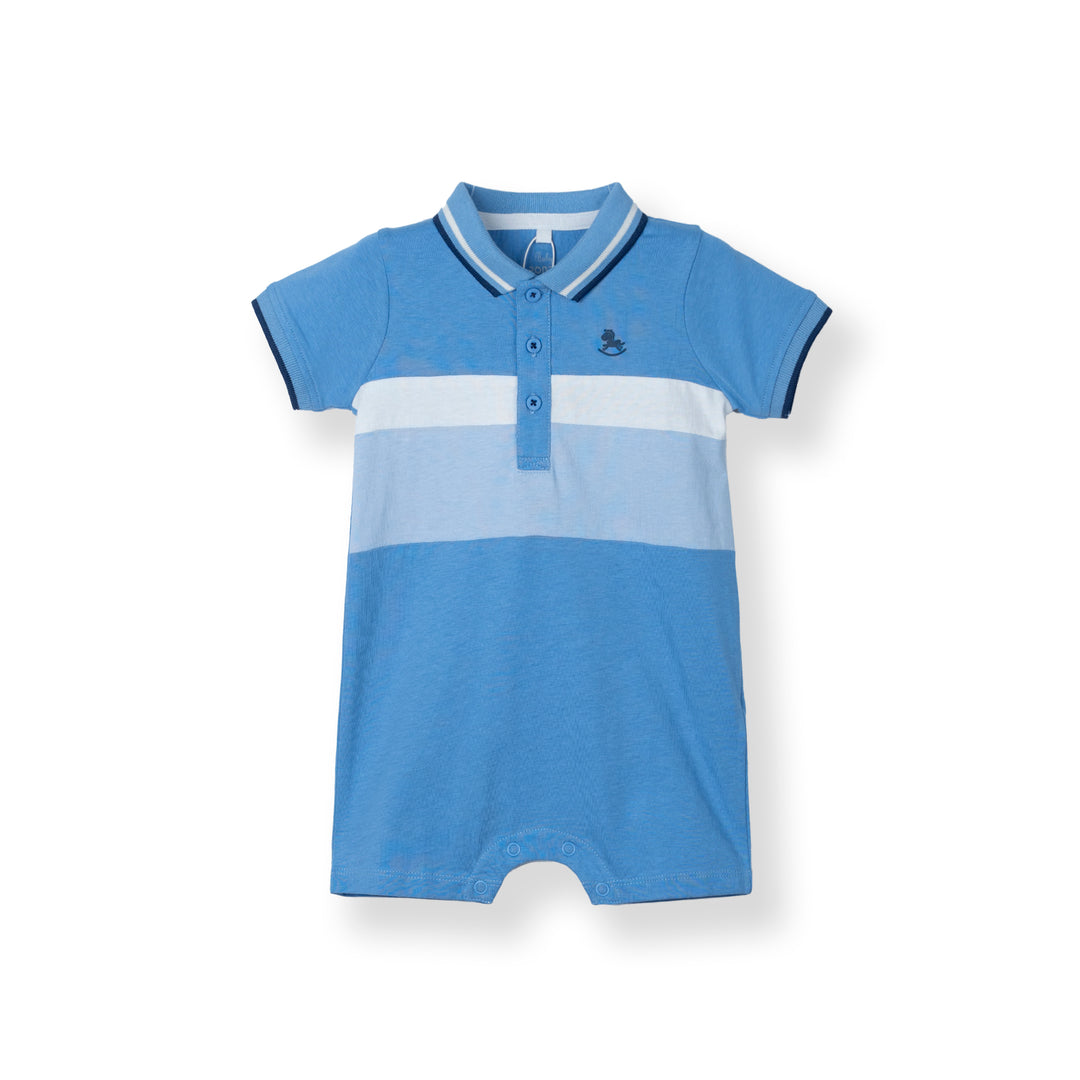 Cut & Sew Short Sleeve Polo Romper