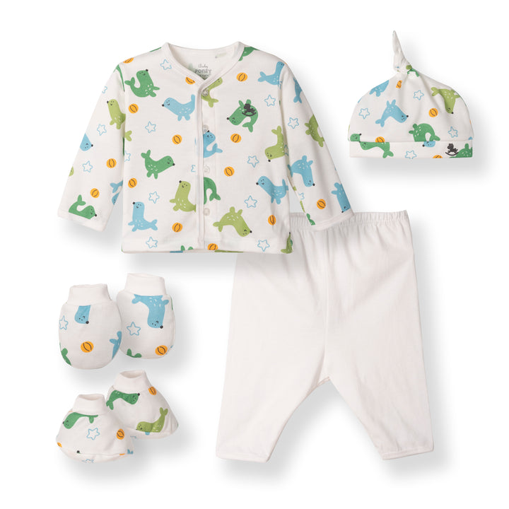 Poney Boys Green NewBorn Giftset