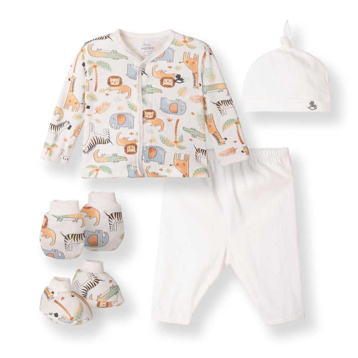 Poney Boys Cream NewBorn Giftset