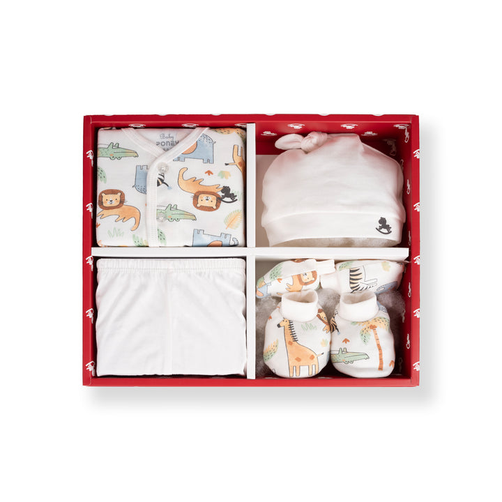 Poney Boys Cream NewBorn Giftset