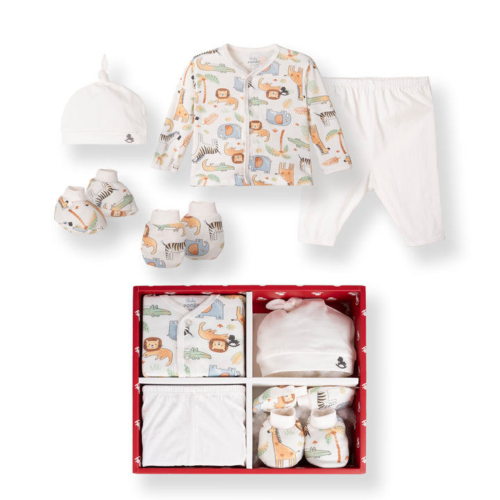 Poney Boys Cream NewBorn Giftset