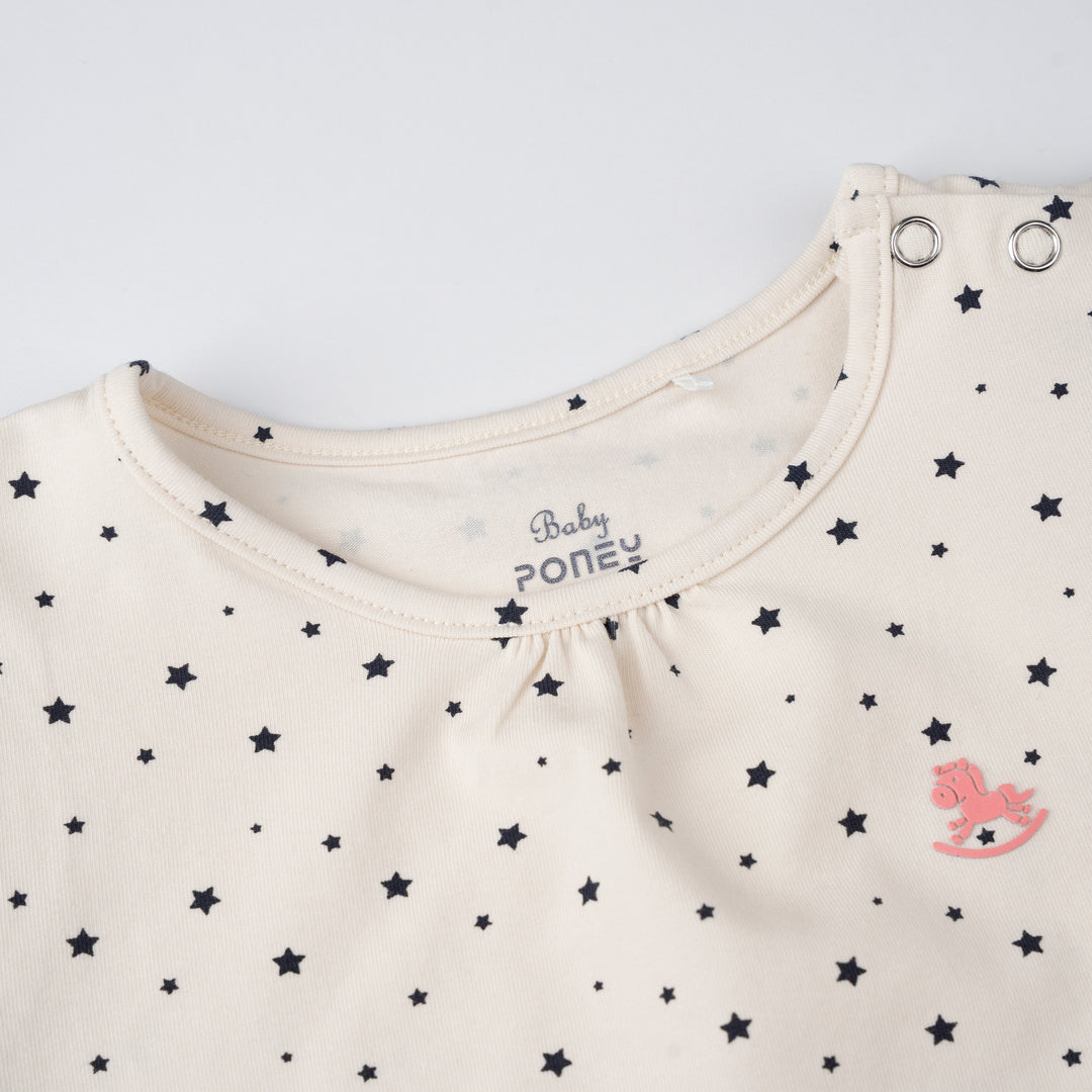 Poney Baby Girls Black Starry Night Pyjamas
