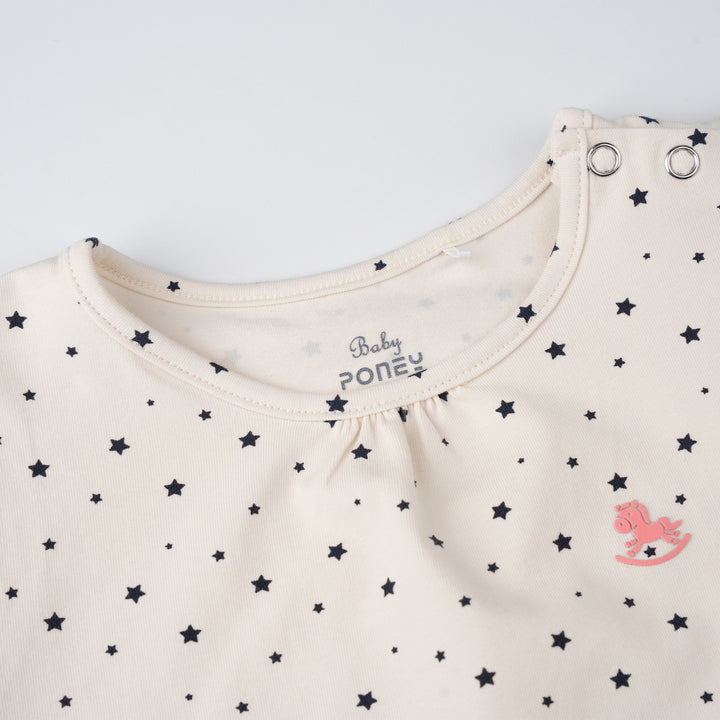 Poney Baby Girls Black Starry Night Pyjamas