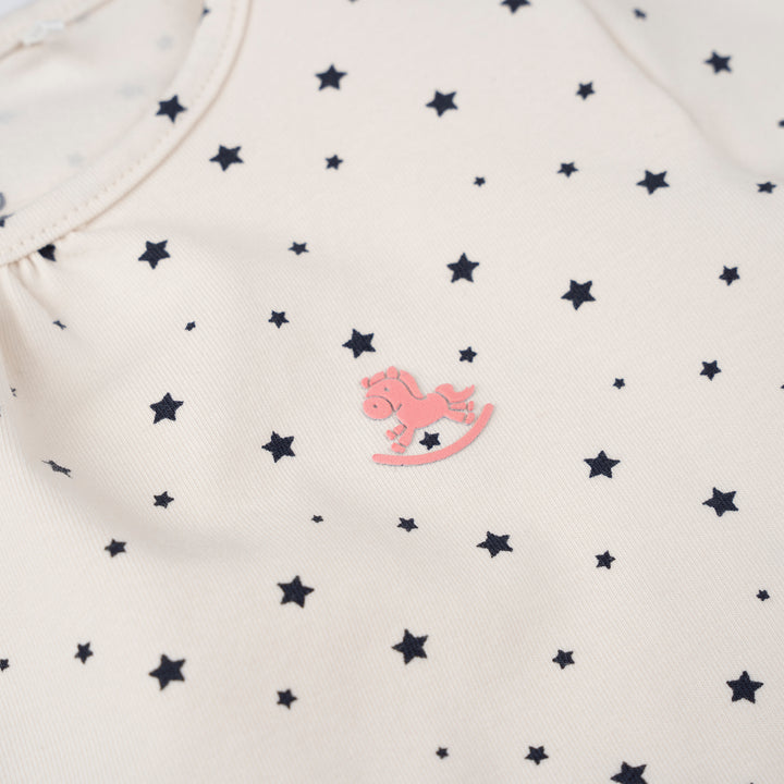 Poney Baby Girls Black Starry Night Pyjamas