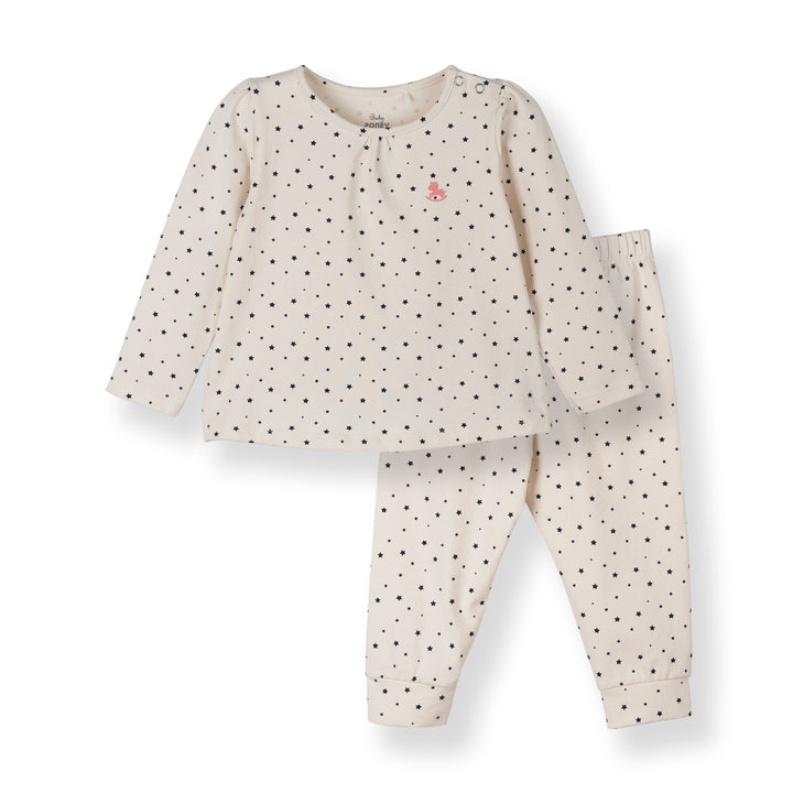 Poney Baby Girls Black Starry Night Pyjamas
