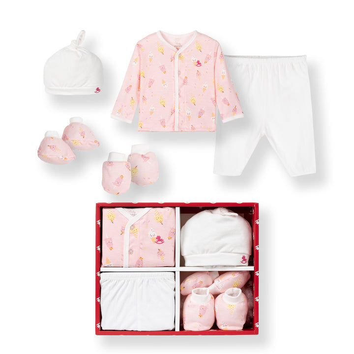 Poney Baby Girls Pink Ice Cream Newborn Gift Set