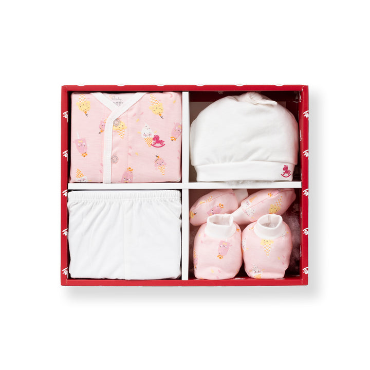 Poney Baby Girls Pink Ice Cream Newborn Gift Set