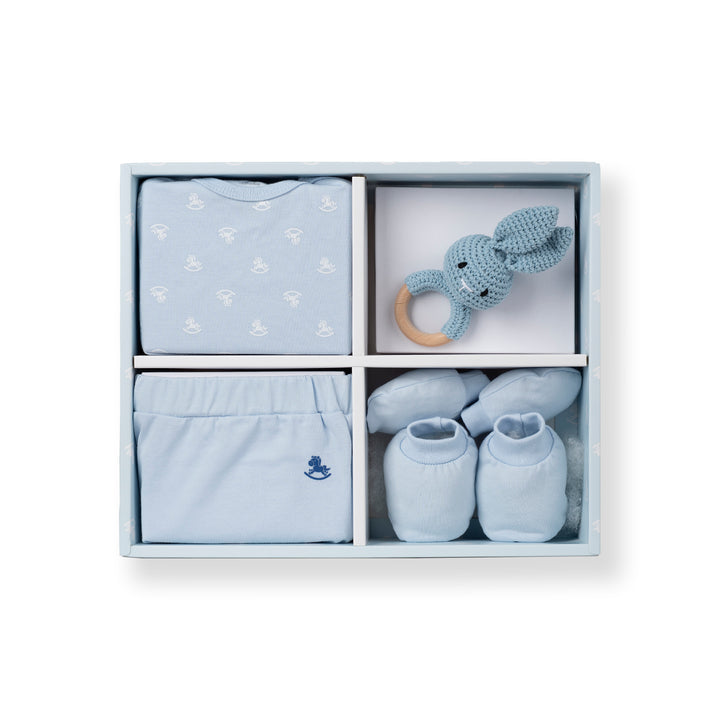 [NEW] Poney Baby Boys Newborn (0-6 Months) 5-Piece Gift Set with Box