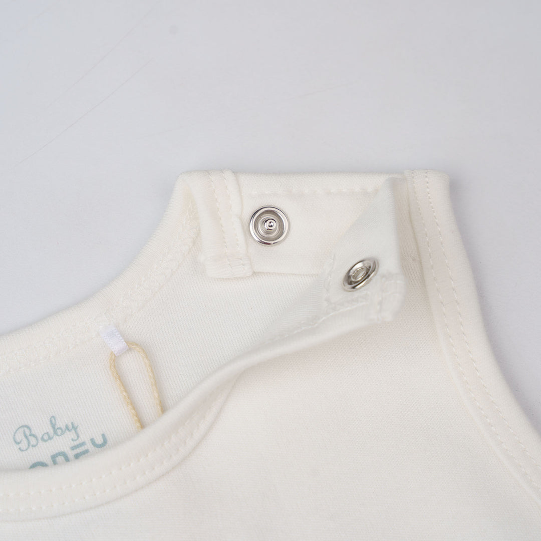 Baby Poney Boys White Hello World Sleeveless Bodysuit