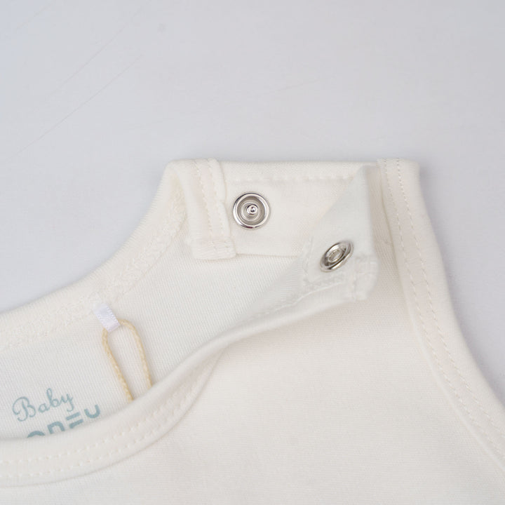 Baby Poney Boys White Hello World Sleeveless Bodysuit