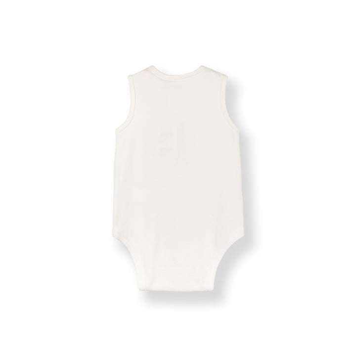 Baby Poney Boys White Hello World Sleeveless Bodysuit