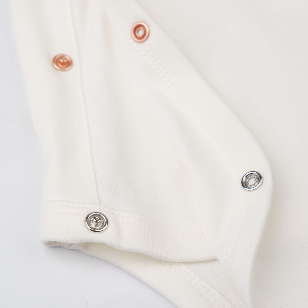Baby Poney Boys White Hello World Long Sleeve Kimono Bodysuit
