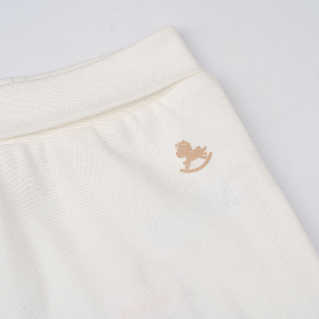 Baby Poney Boys White Rocking Horse Logo Long Pants