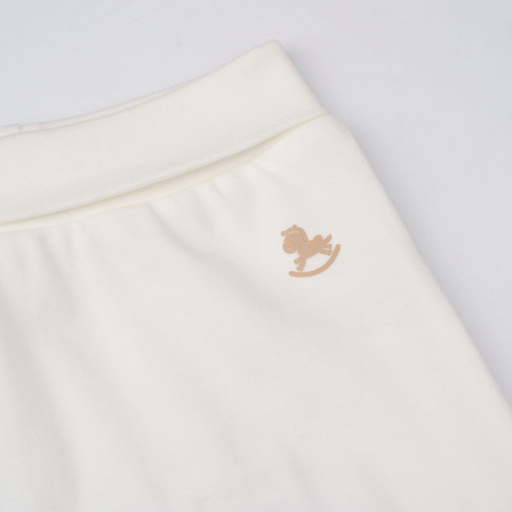 Baby Poney Boys White Rocking Horse Logo Long Pants