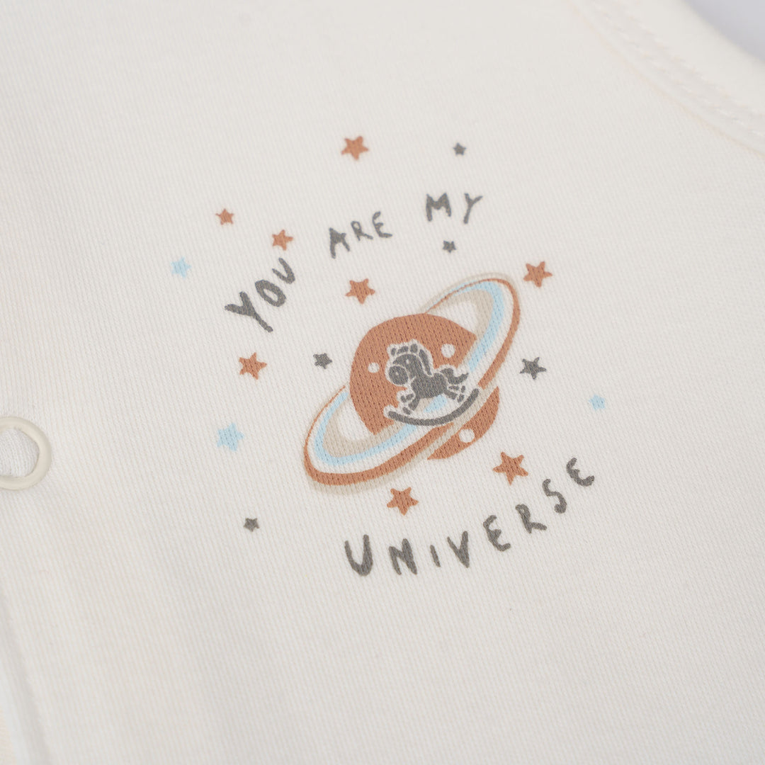 Baby Poney Boys White You Are My Universe Sleeveless Romper