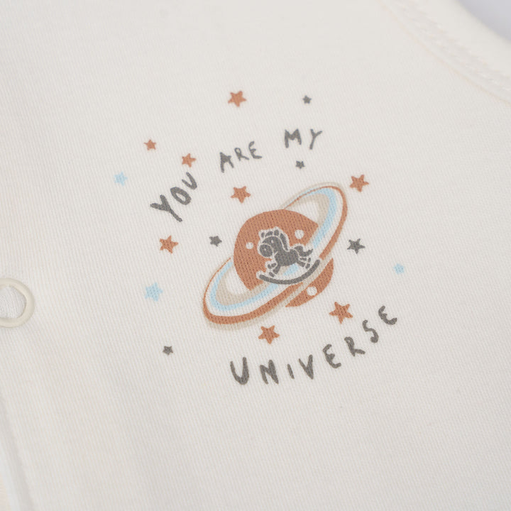 Baby Poney Boys White You Are My Universe Sleeveless Romper