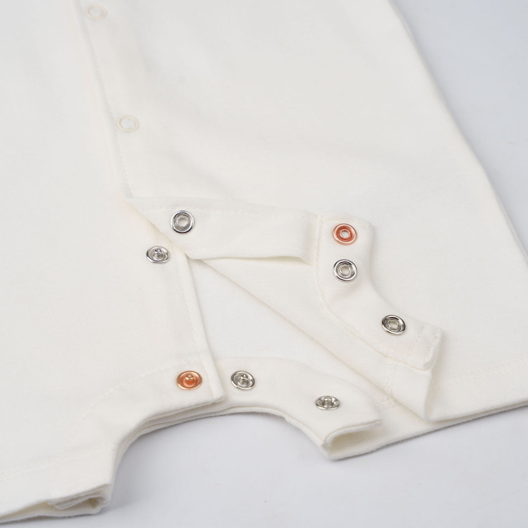Baby Poney Boys White Hello World Short Sleeve Romper