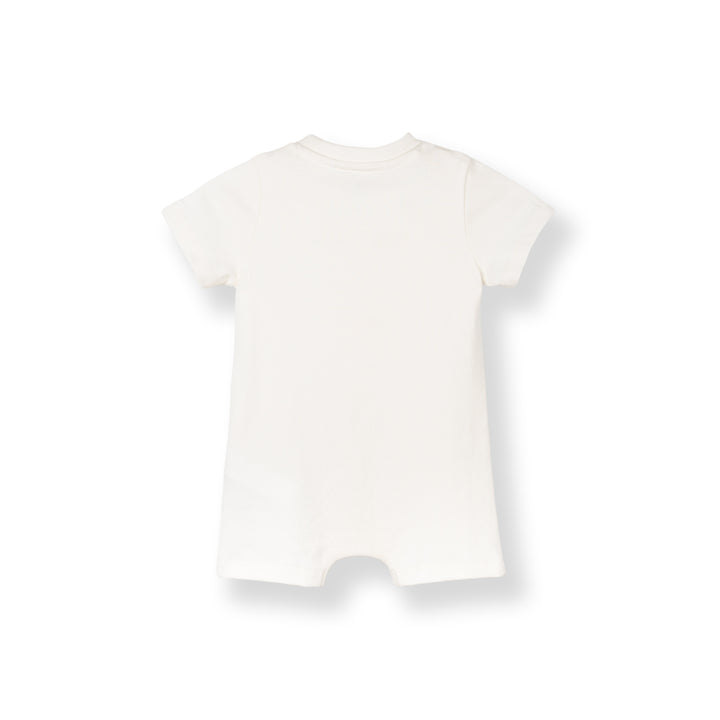 Baby Poney Boys White Hello World Short Sleeve Romper