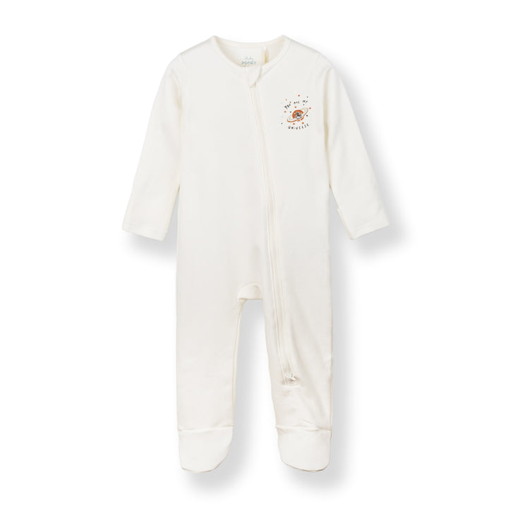Baby Poney Boys White You Are My Universe Sleepsuit
