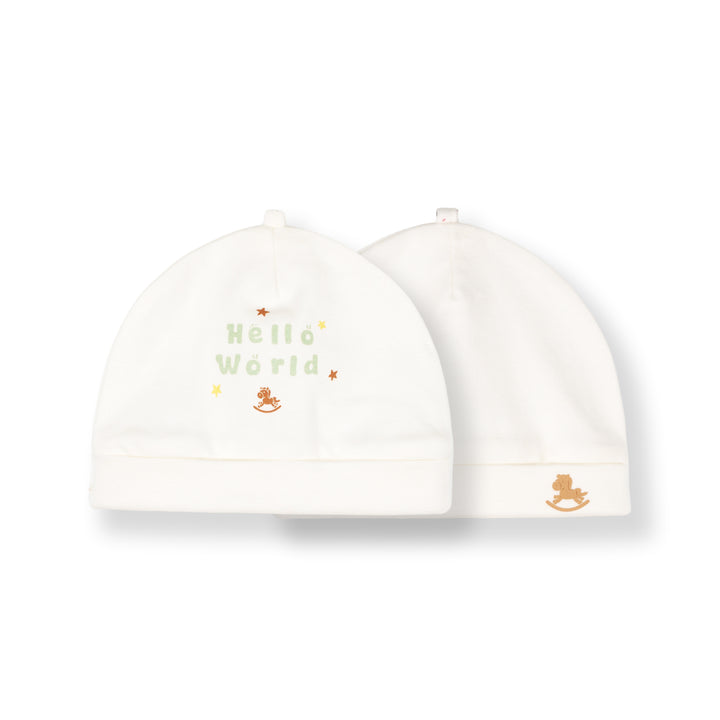 Baby Poney Boys White Hello World Hats