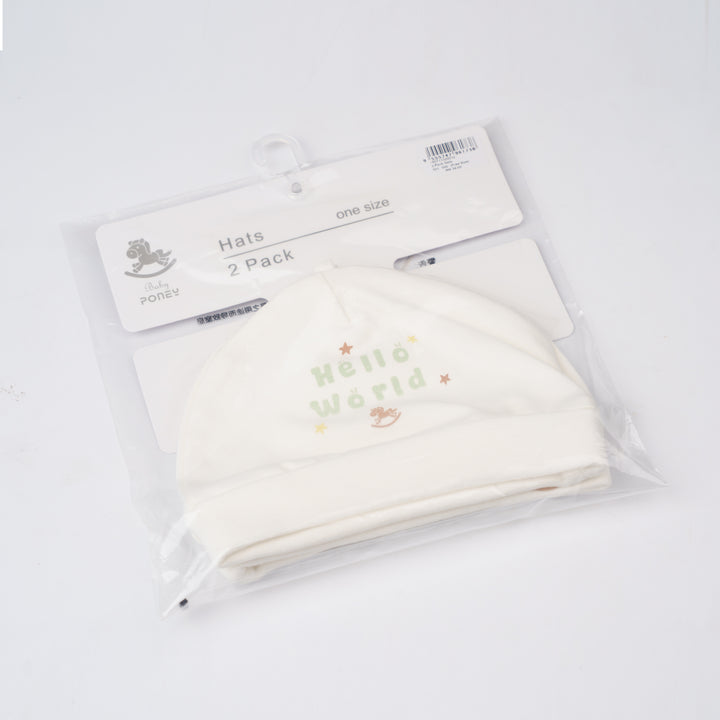 Baby Poney Boys White Hello World Hats