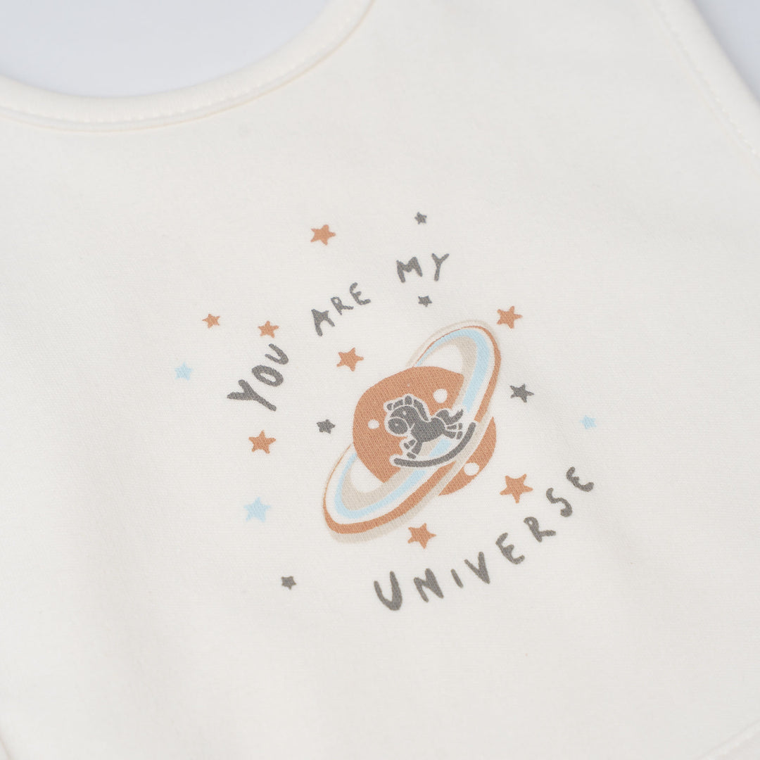 Baby Poney Boys White You Are My Universe Bibs
