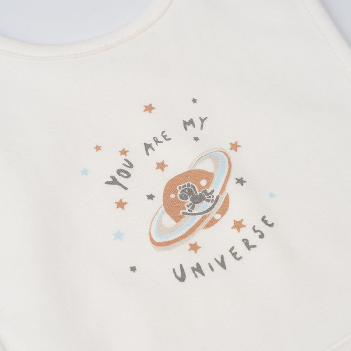 Baby Poney Boys White You Are My Universe Bibs