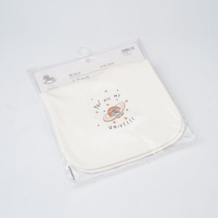 Baby Poney Boys White You Are My Universe Bibs