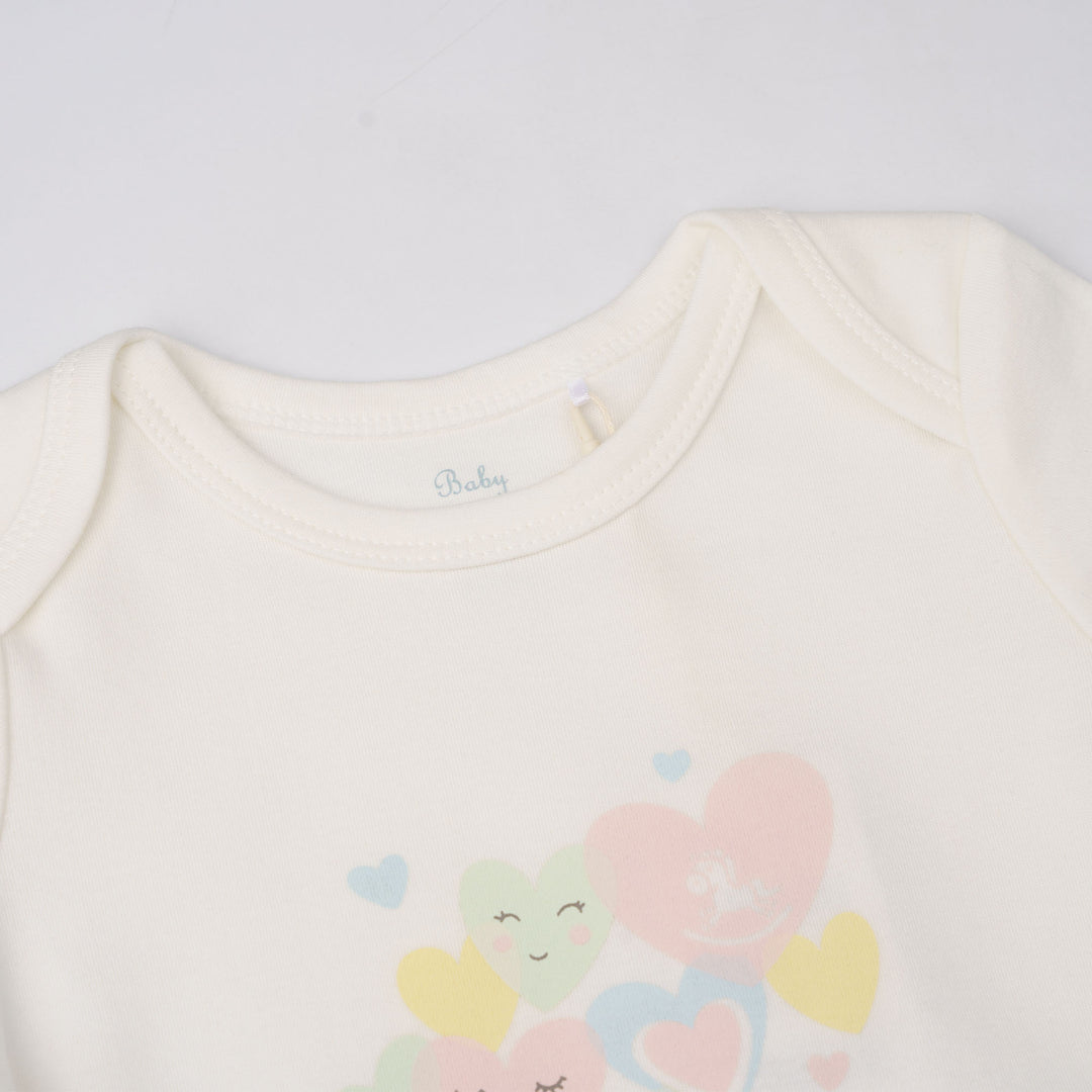 Baby Poney Girls White Love Iconic Short Sleeve Bodysuit