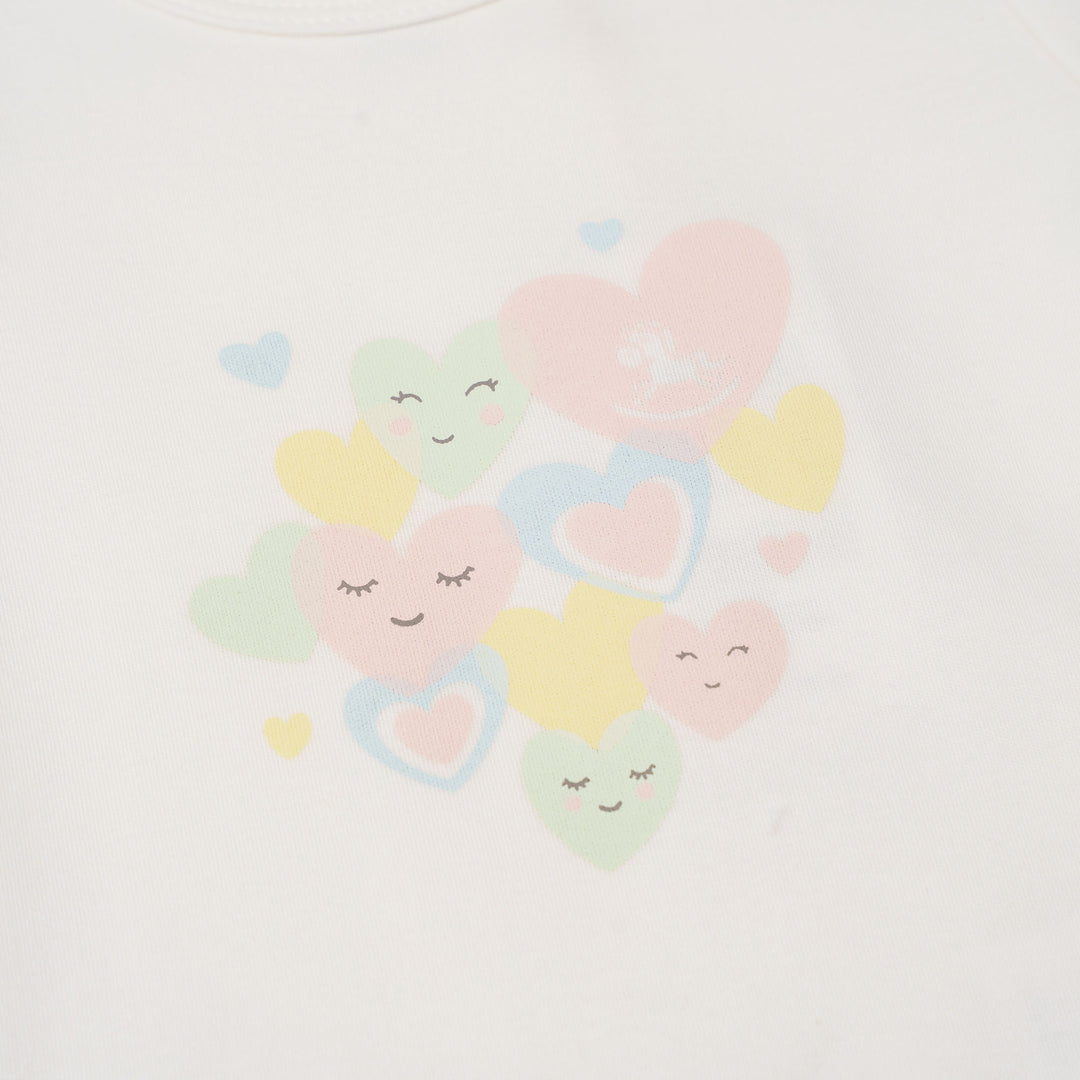 Baby Poney Girls White Love Iconic Short Sleeve Bodysuit