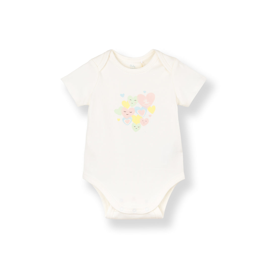 Baby Poney Girls White Love Iconic Short Sleeve Bodysuit