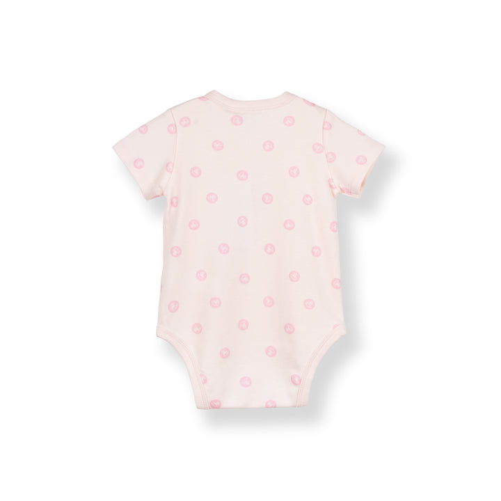 Baby Poney Girls Light Pink Iconic Rocking Horse Short Sleeve Kimono Bodysuit