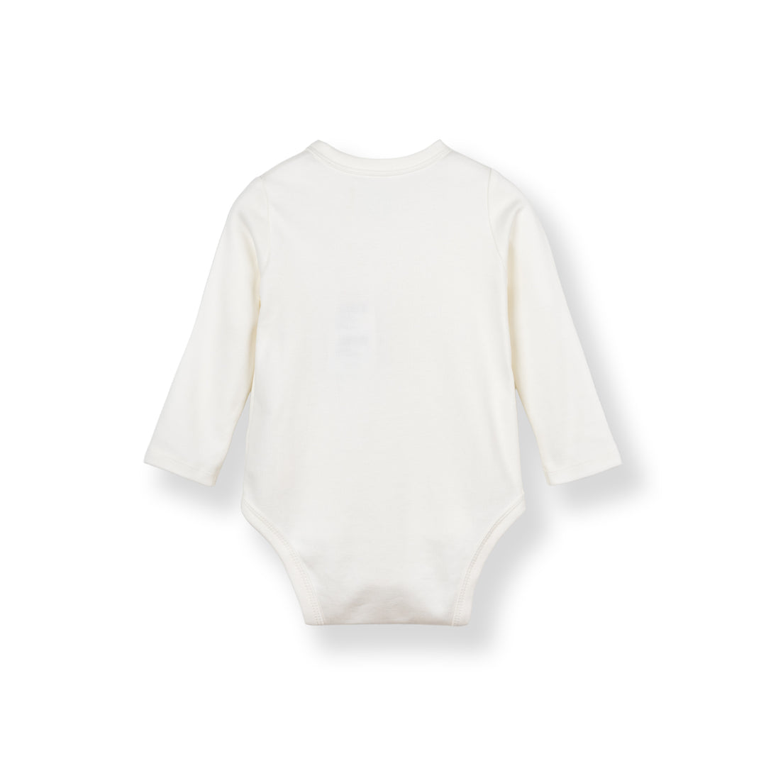 Baby Poney Girls White Love Iconic Long Sleeve Kimono Bodysuit
