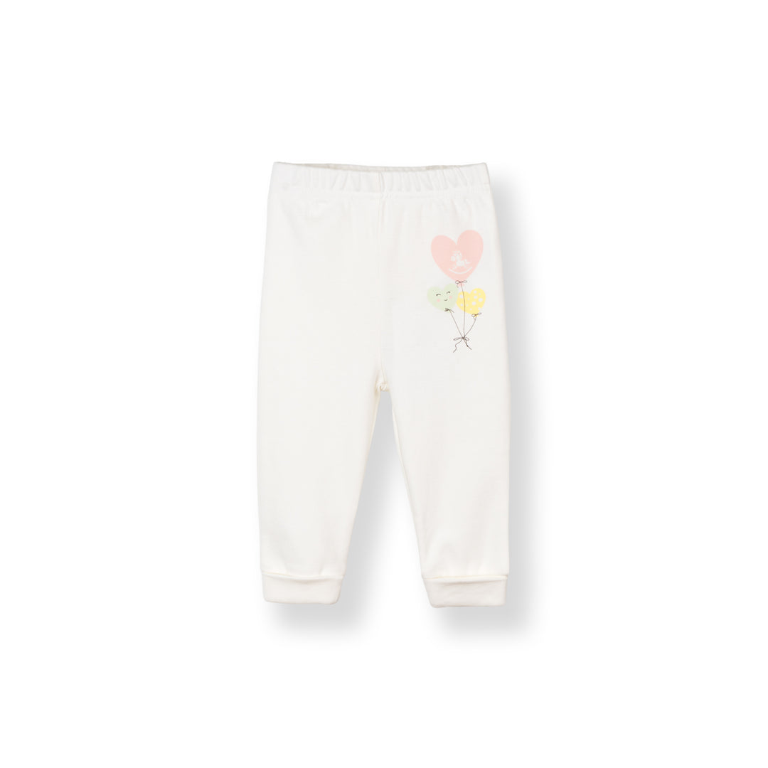 Baby Poney Girls White Love Iconic Long Pants