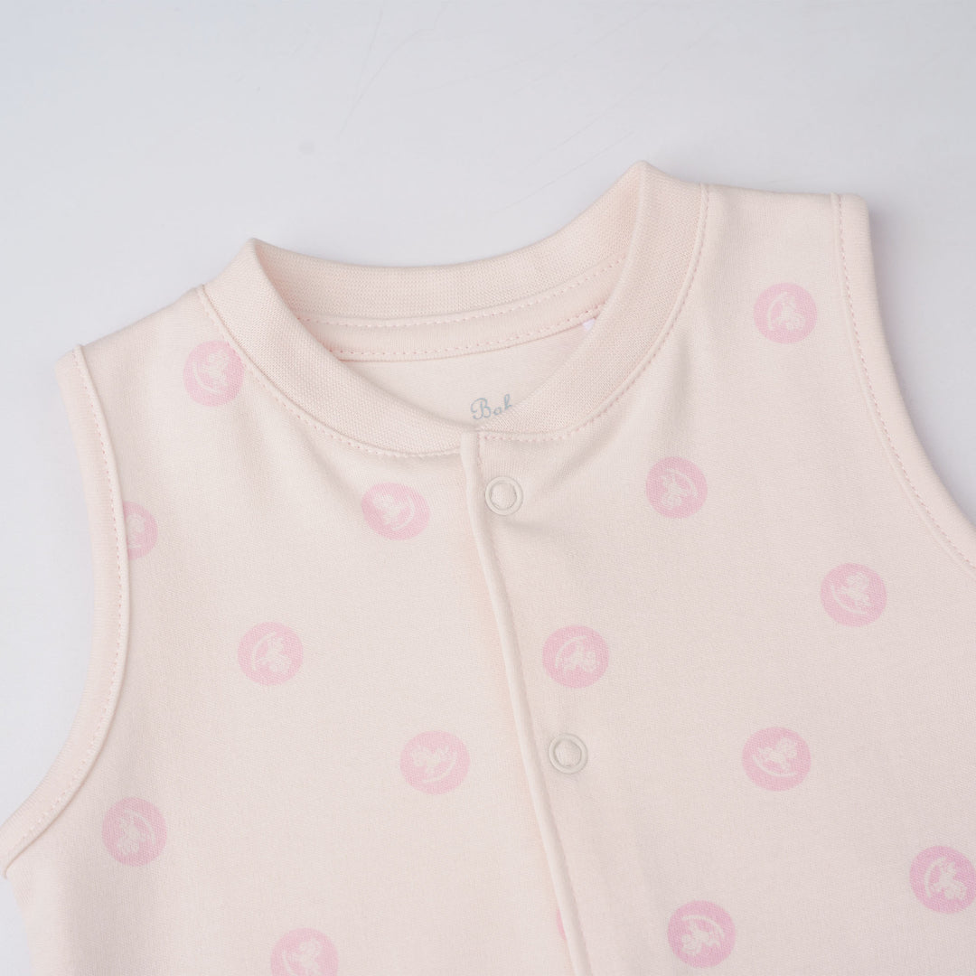 Baby Poney Girls Light Pink Iconic Rocking Horse Sleeveless Romper