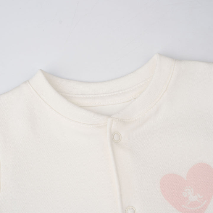 Baby Poney Girls White Love Iconic Short Sleeve Romper