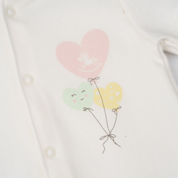 Baby Poney Girls White Love Iconic Short Sleeve Romper