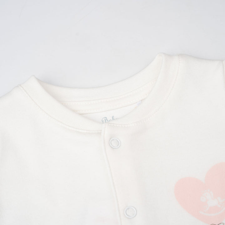 Baby Poney Girls White Love Iconic Sleepsuit
