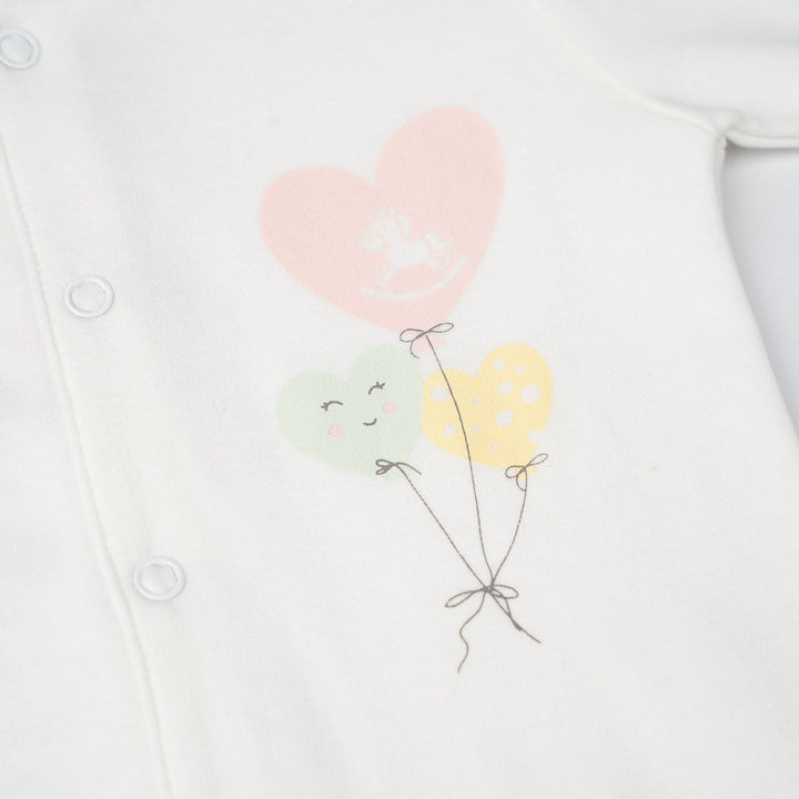 Baby Poney Girls White Love Iconic Sleepsuit