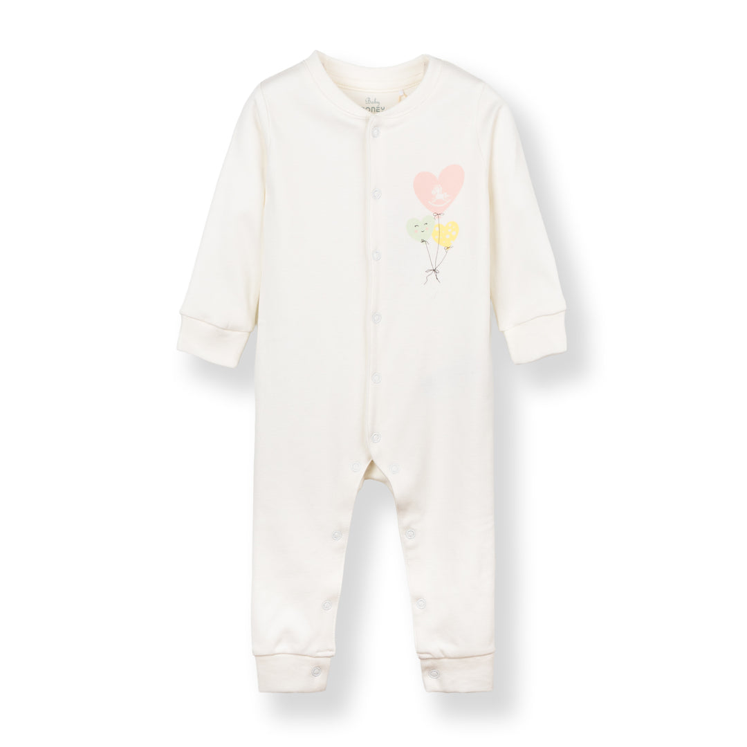 Baby Poney Girls White Love Iconic Sleepsuit