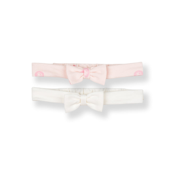 Baby Poney Girls White & Light Pink Iconic Rocking Horse Headbands