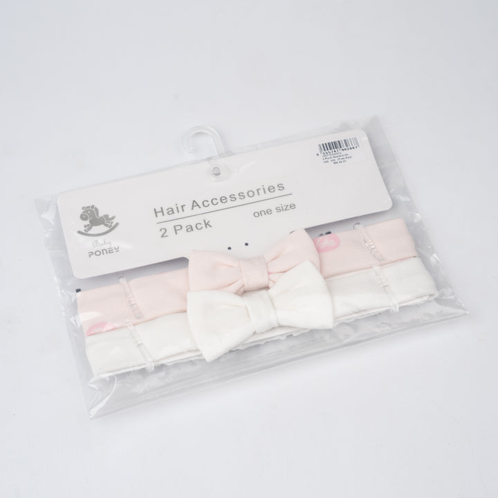 Baby Poney Girls White & Light Pink Iconic Rocking Horse Headbands