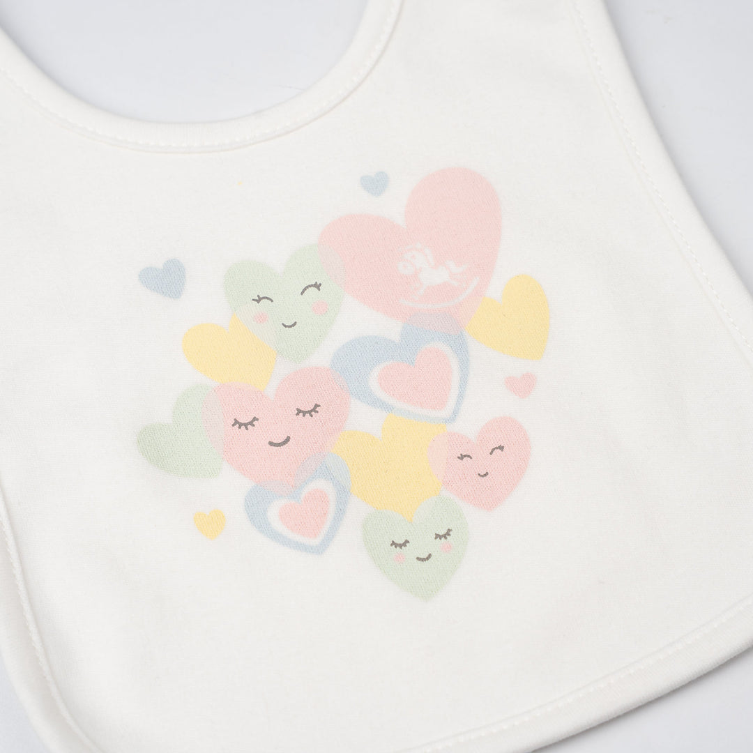 Baby Poney Girls White Love Iconic & Light Pink Iconic Rocking Horse Bibs