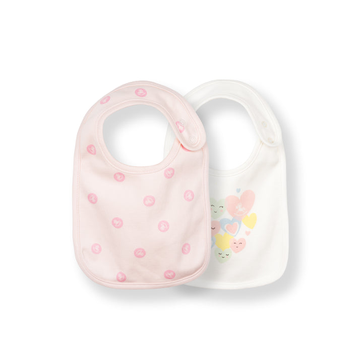 Baby Poney Girls White Love Iconic & Light Pink Iconic Rocking Horse Bibs