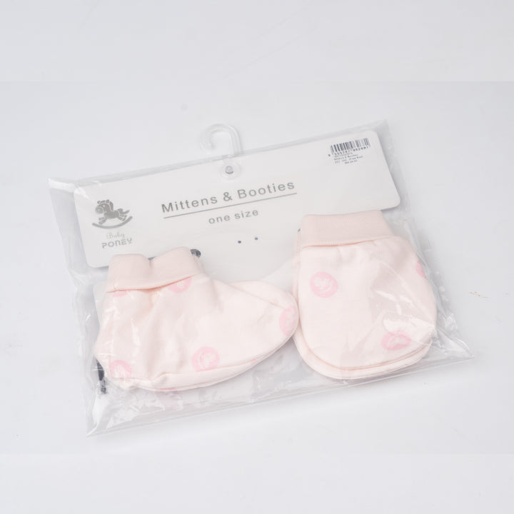 Baby Poney Girls Light Pink Iconic Rocking Horse MIttens & Booties
