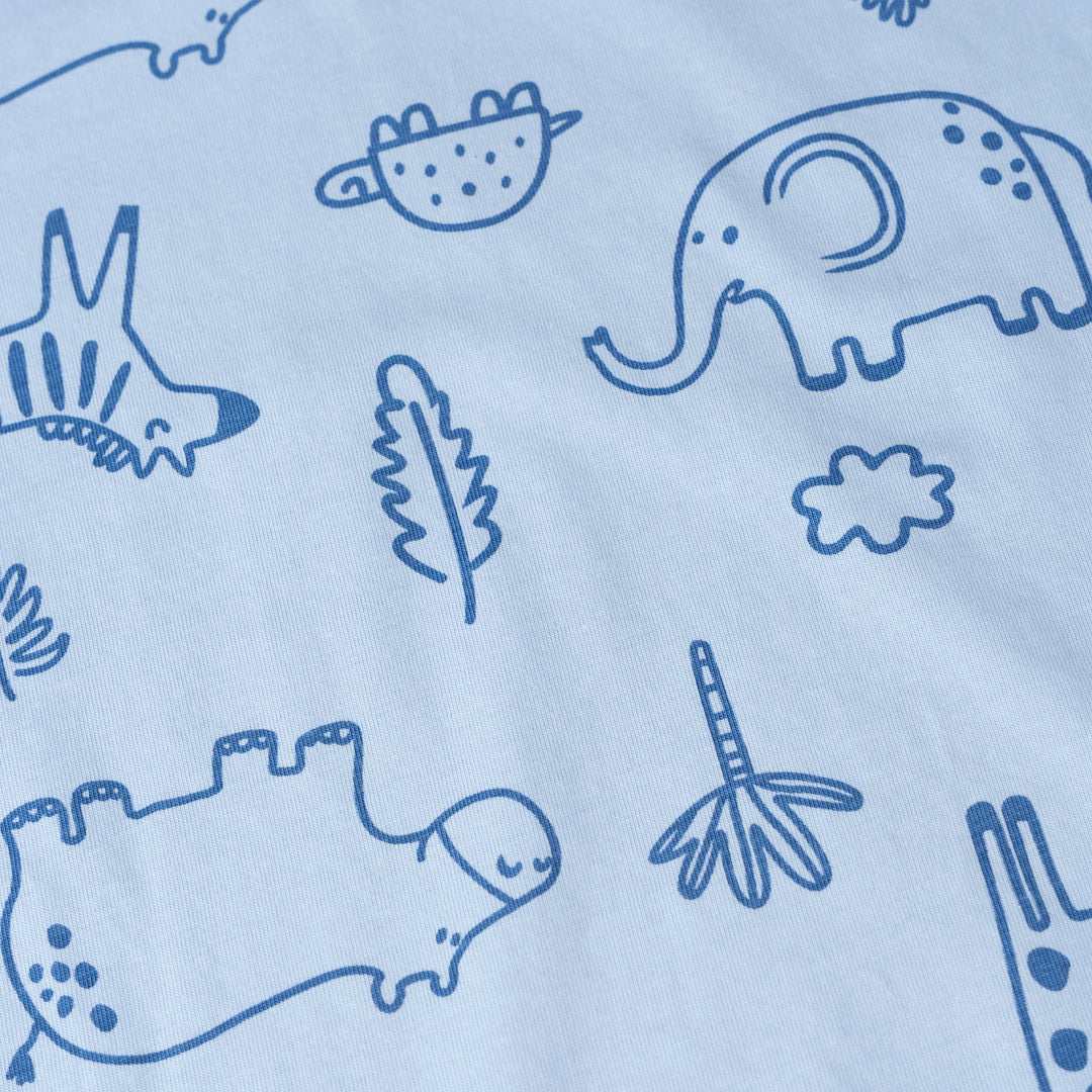 Blue Safari Short Sleeves Top & Bermuda Set